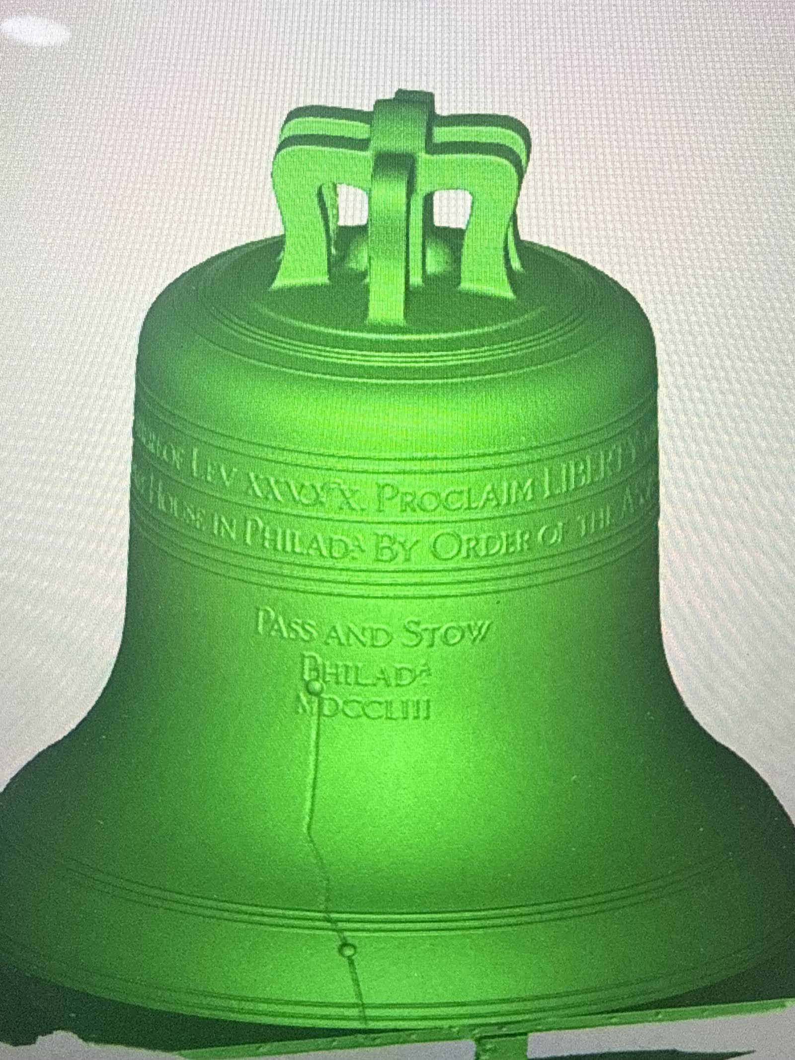 Complete 3D scan mesh of the Liberty Bell casting with inscription and crack visible