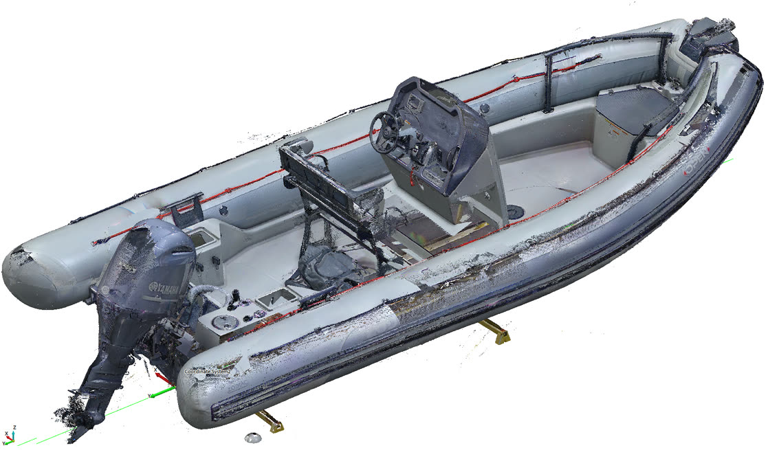 Scanned Zodiac inflatable boat model
